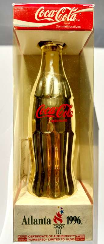 1996 Atlanta Committee Coca Cola Commemorative Gold Bottle - Ltd. Edt.