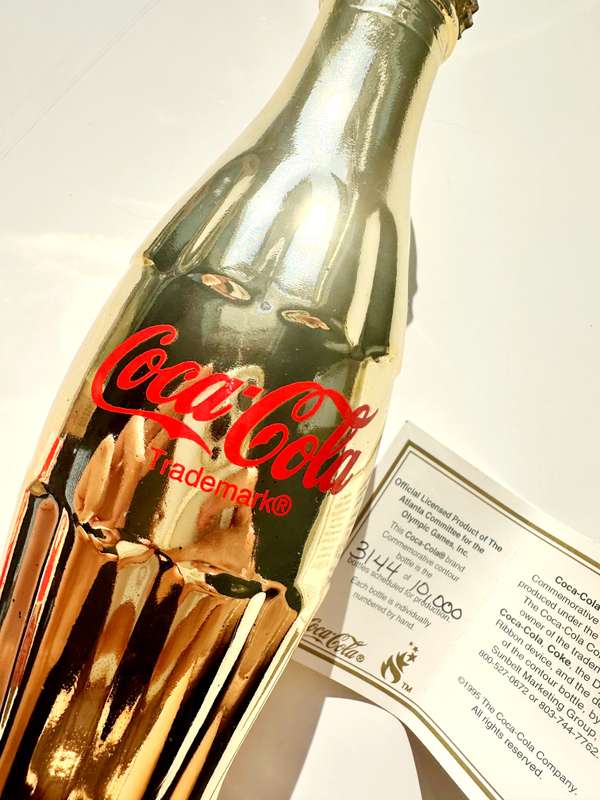 1996 Atlanta Committee Coca Cola Commemorative Gold Bottle - Ltd. Edt.