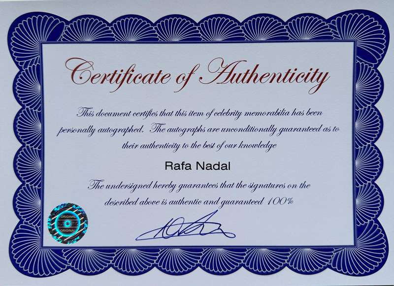 RAFAEL NADAL - AUTHENTIC AUTOGRAPH + COA