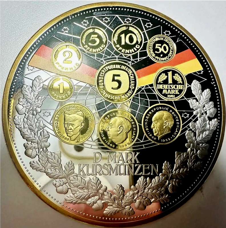 EXQUISITE 70MM TOP MEDAL - 70 YEAR OF THE INTRODUCTION OF THE D-MARK - WITH CERTIFICATE AND SEALED
