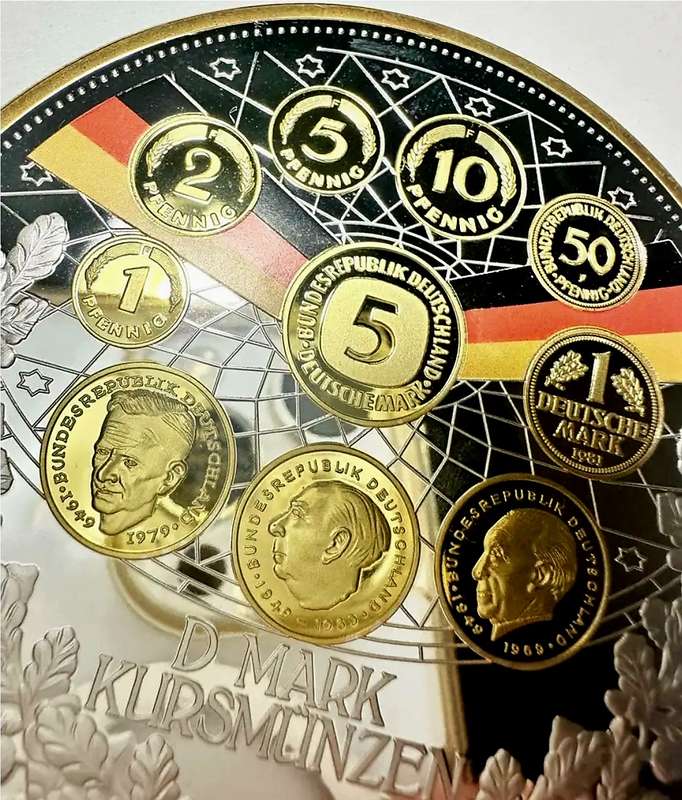 EXQUISITE 70MM TOP MEDAL - 70 YEAR OF THE INTRODUCTION OF THE D-MARK - WITH CERTIFICATE AND SEALED