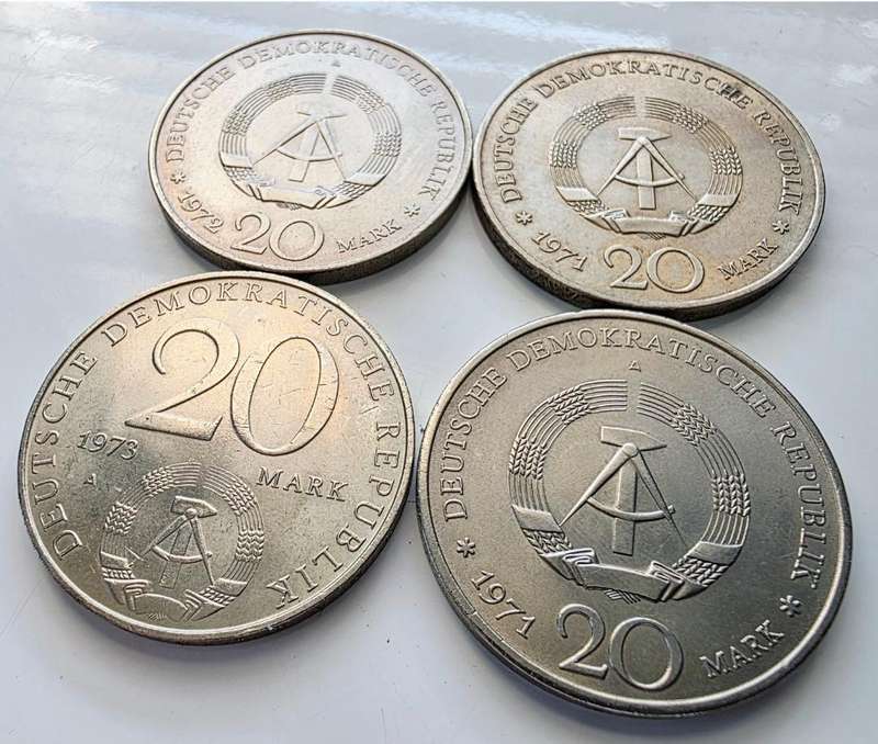 Deutsche Democratic Republic Collectors Lot + 4 x 20 Deutsche Mark - Very Rare