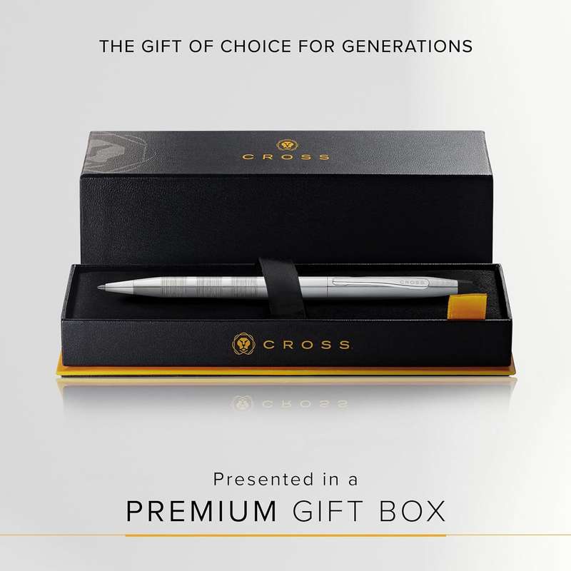 Cross Classic Century Satin Chrome, Sleek & Elegant Premium Luxury Ballpoint Pen- with Gift Box
