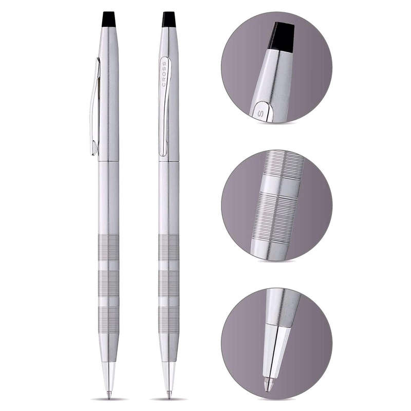 Cross Classic Century Satin Chrome, Sleek & Elegant Premium Luxury Ballpoint Pen- with Gift Box