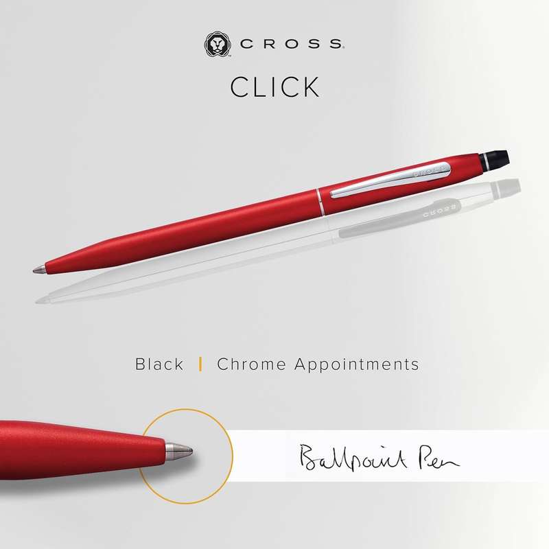 CROSS  Click Crimson Luxury , Premium , Sleek & Elegant  Ballpoint Pen- comes with Cross gift box-