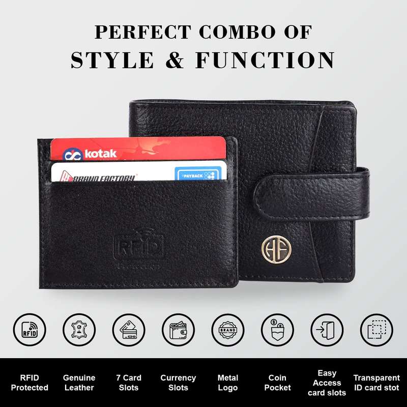HORNBULL Themes Black RFID Blocking Leather Wallet for Men | Wallets Men Leather