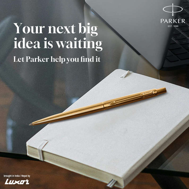 PARKER CLASSIC SLIMLINE GOLD , MATTE BLACK & SILVER BALL PEN - each