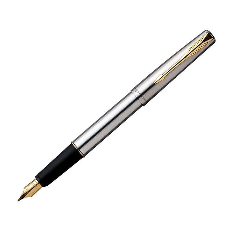 Parker Frontier Stainless Steel Gold Trim Fountain Pen