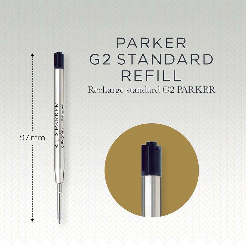 PARKER QUINK FLOW BALL PEN REFILLS - BLACK - MEDIUM AND FINE POINT- PACK OF 3