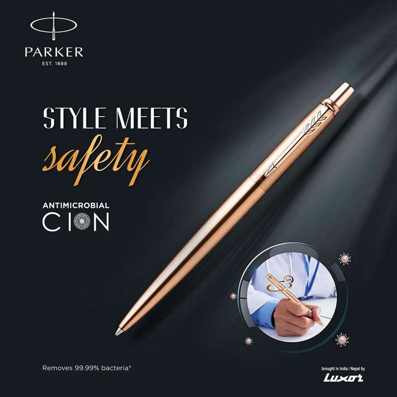 PARKER Jotter Rose gold Antimicrobial Stainless Steel, Cion Coated Ball Pen  (Ink Color - Blue)