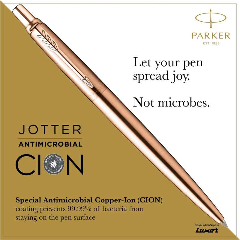 PARKER Jotter Rose gold Antimicrobial Stainless Steel, Cion Coated Ball Pen  (Ink Color - Blue)