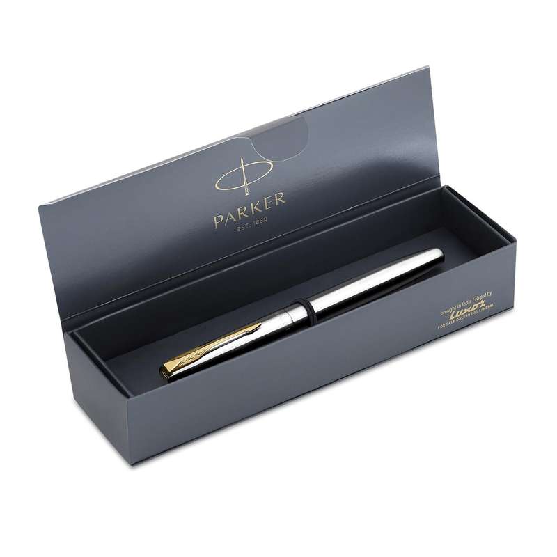 Parker Frontier Stainless Steel Gold Trim Fountain Pen
