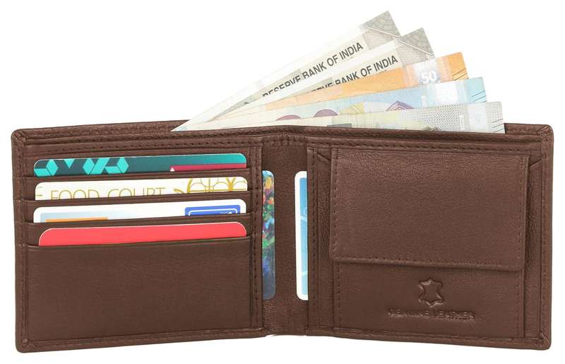Wild Horn RFID Protected Leather Wallet for Men -2 Currency Compartment - 6 Card Slots - 1 Coin Poc