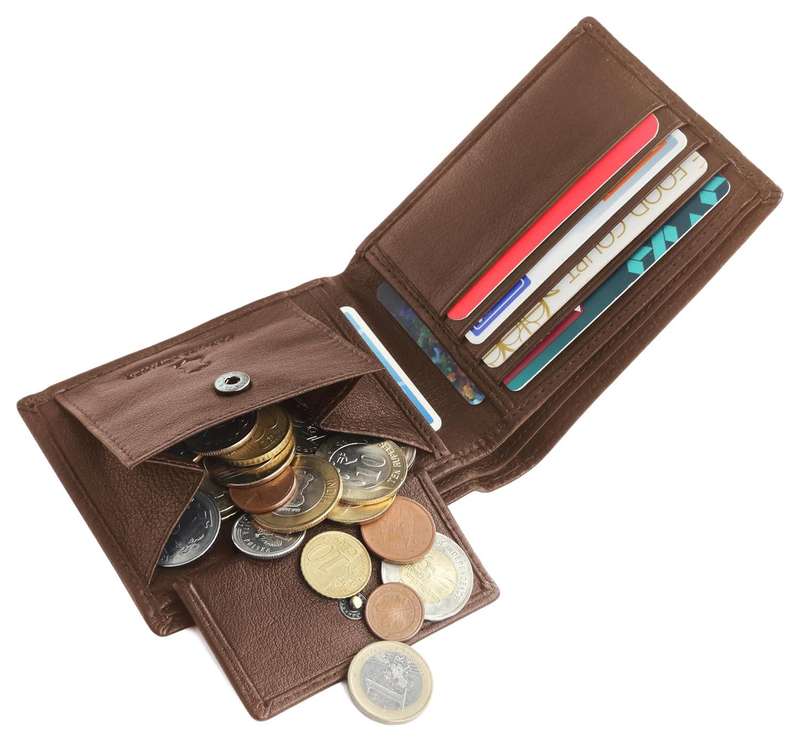Wild Horn RFID Protected Leather Wallet for Men -2 Currency Compartment - 6 Card Slots - 1 Coin Poc