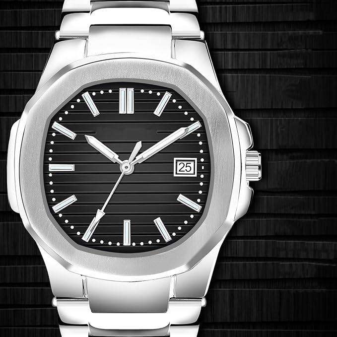 MEN'S ASSORTED WATCHES WITH STEEL STRAP - WITH GIFT BOX