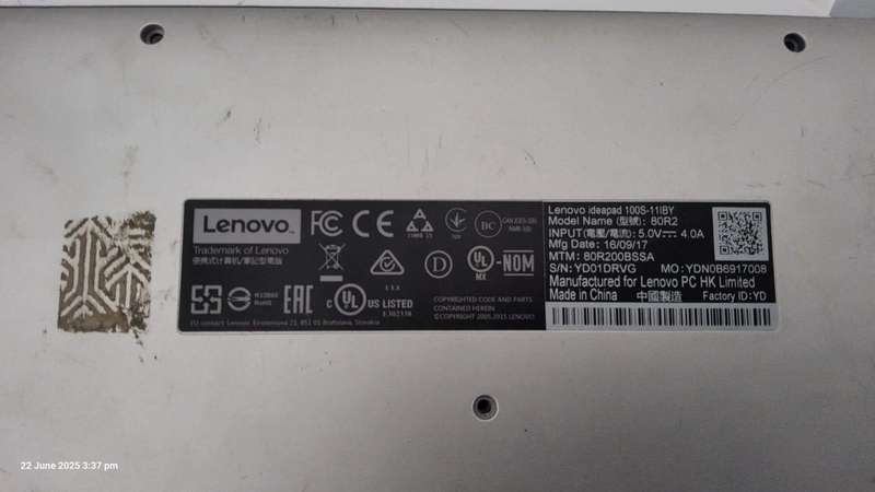 Small Non-Working Lenova Laptop with Charger for R590