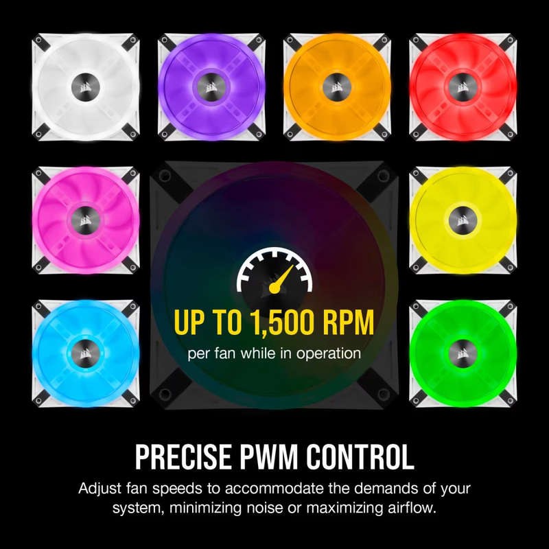 Corsair - iCUE QL120 RGB 120mm 6 Pack with Corsair Commander Pro