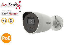 Hikvision AcuSense 4MP bullet IP Camera microphone built-in strobe-light & siren