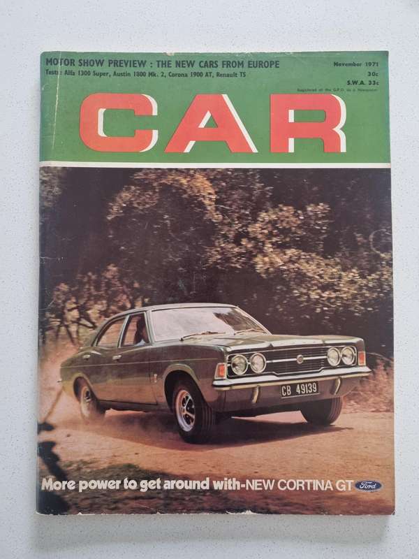 Vintage CAR magazine (Ford Cortina GT on cover) November 1971