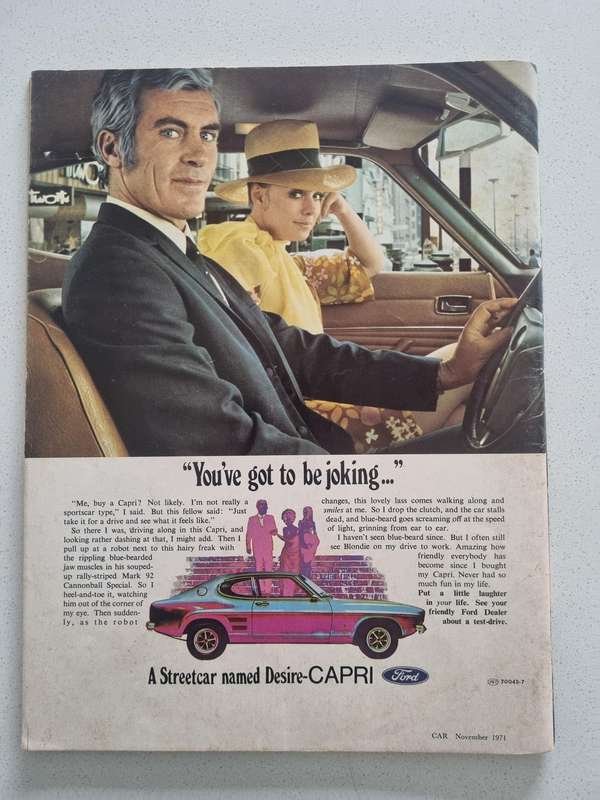 Vintage CAR magazine (Ford Cortina GT on cover) November 1971