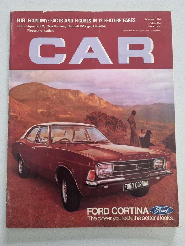 Vintage CAR magazine (Ford Cortina XLE on cover) February 1974