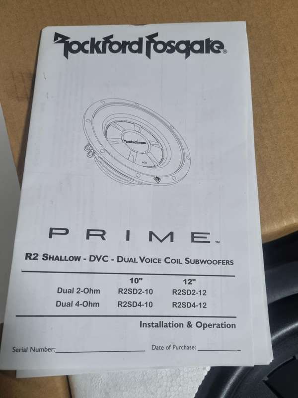 Rockford Fosgate 10" subwoofer (shallow DVC)