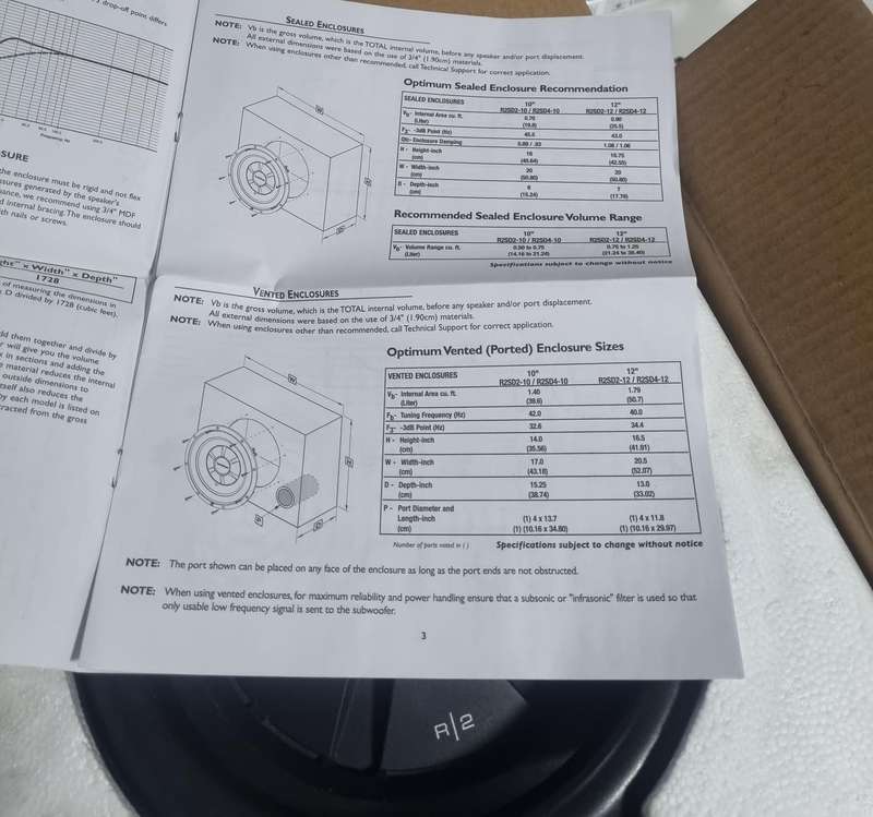 Rockford Fosgate 10" subwoofer (shallow DVC)