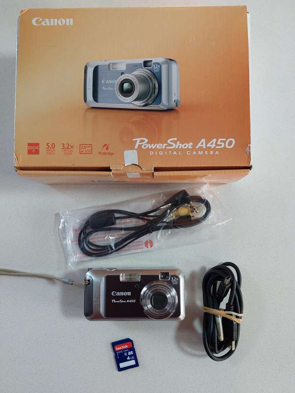 Canon PowerShot digital camera A450 (5 m/pixel, 3.2 optical zoom, video recording etc)