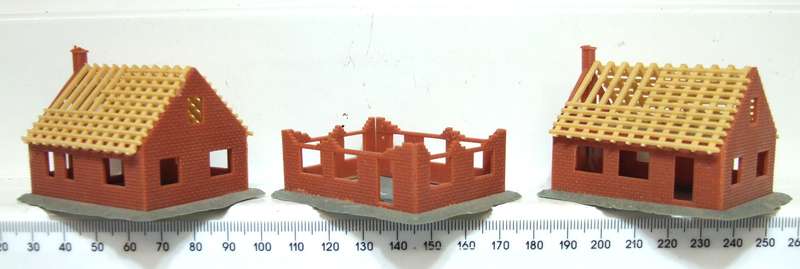 SCENERY N:  PRICE DROP 3x Plastic Houses under Construction in Good Used Condition.