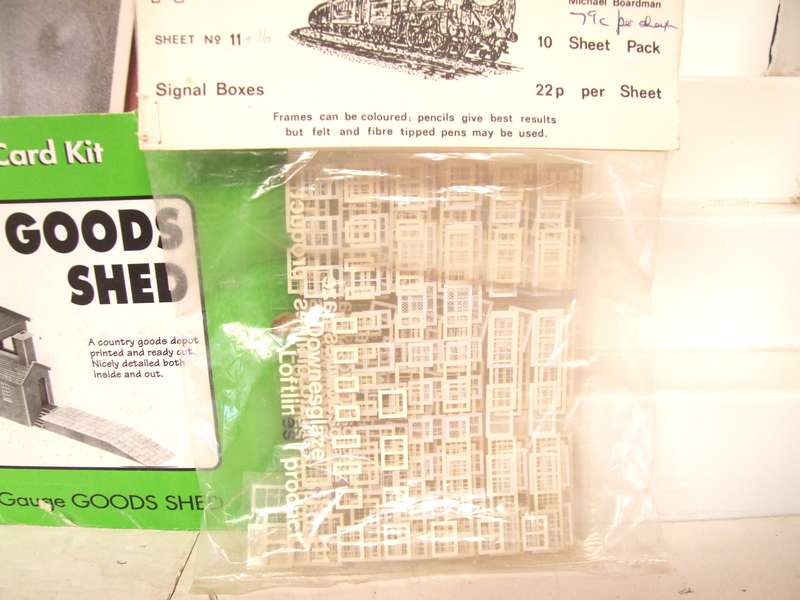 METCALFE N: Cardboard Goods Shed Kit +Plastic Windows(4shts) on Auction in Good Condition.(England)