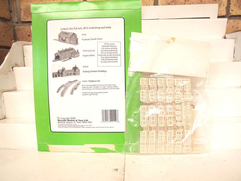 METCALFE N: Cardboard Goods Shed Kit +Plastic Windows(4shts) on Auction in Good Condition.(England)