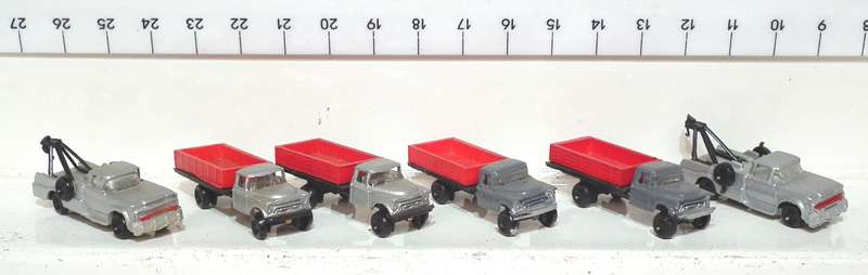 BACHMANN N:  6x Plastic Trucks in Fair Used Packaged Condition.(?)