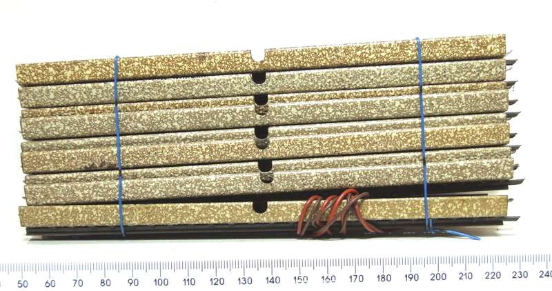 MARKLIN HO:  9pc Metal Strait M-Track with Metal Underlay in Good, Used Condition.(W Germany)