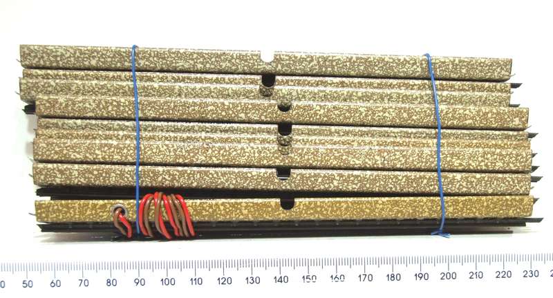 MARKLIN HO:  9pc Metal Strait M-Track with Metal Underlay in Good, Used Condition.(W Germany)