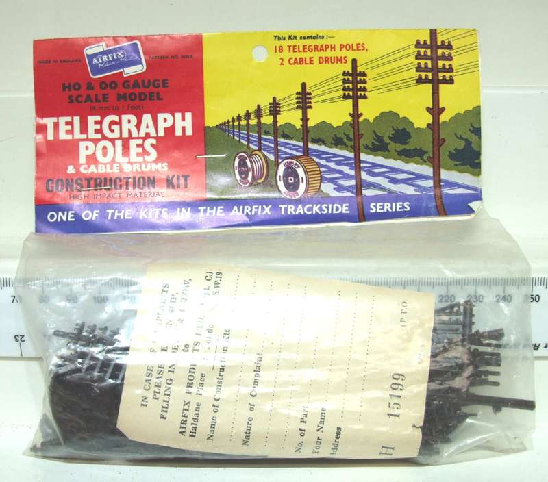 AIRFIX OO/HO: 18pc Telegraph Poles & Cable Drums+Pins in New Packed Condition(England)