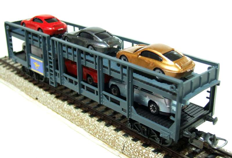 LIMA HO: Custom SAR "Blue Train" Auto Transporter with 6 Car Load is in Good, Used condition (Italy)