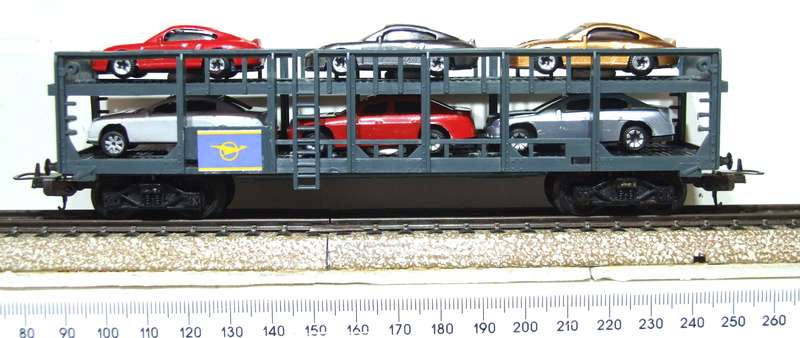 LIMA HO: Custom SAR "Blue Train" Auto Transporter with 6 Car Load is in Good, Used condition (Italy)