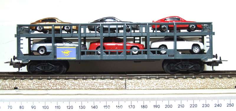 LIMA HO: Custom SAR "Blue Train" Auto Transporter with 6 Car Load is in Good, Used condition (Italy)