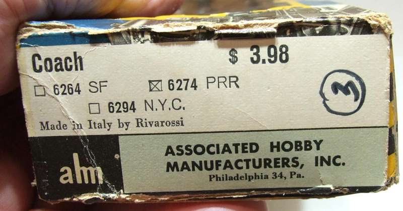 RIVAROSSI HO: Detailed US "PENCELVANIA" Passenger Coach in Good Boxed condition.(Italy)