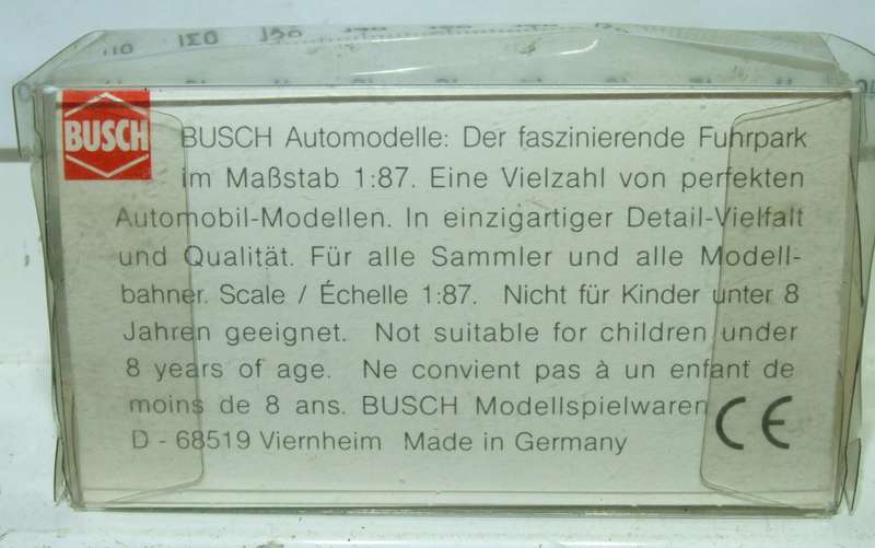 BUSCH HO: Highly Detailed Fiat DUCATO Polizei (43247)  in Like New Boxed Condition.