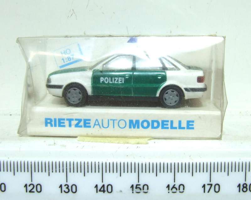RIETZE HO: Highly Detailed AUDI 80 Polizei Car in Good Used Boxed Condition.(Germany)