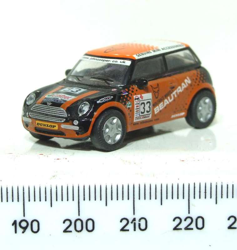 HIGH SPEED HO: Highly Detailed Mini Cooper Rally Car in Very Good Un-Boxed Condition.