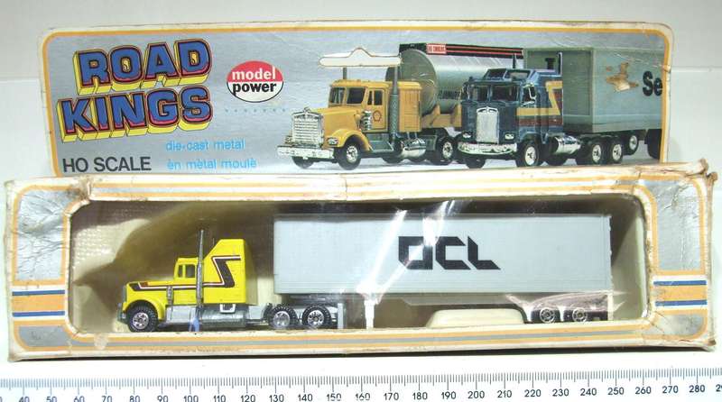 MODEL POWER HO: Detailed MACK Horse & Trailer with Container Load in Fair Boxed Condition.(HKong)