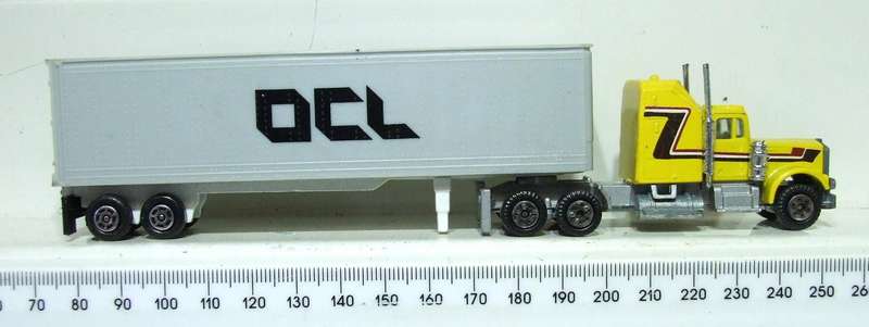 MODEL POWER HO: Detailed MACK Horse & Trailer with Container Load in Fair Boxed Condition.(HKong)