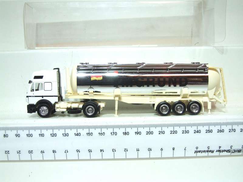 HERPA HO: Highly Detailed "iMGRUND" Mercedes Benz Horse & Tanker in Good Boxed Condition.