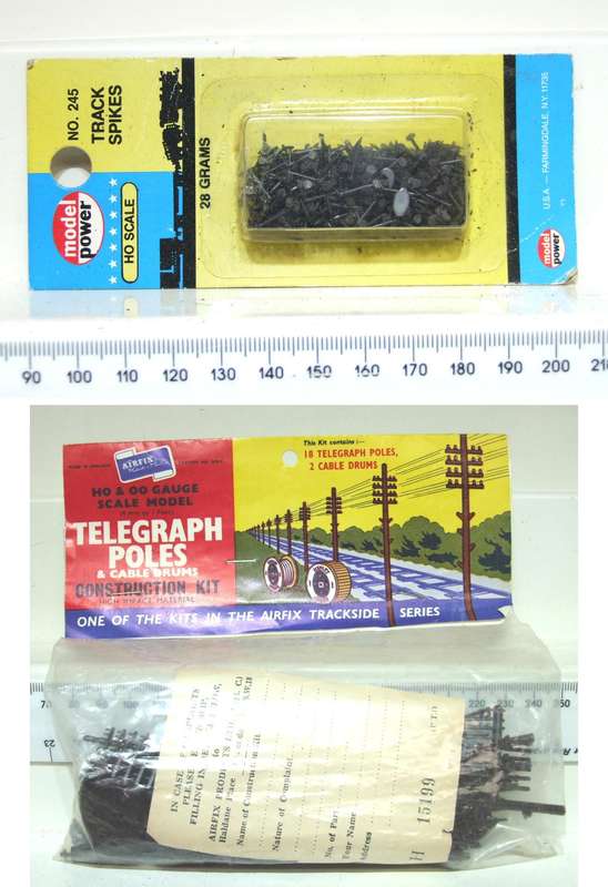 AIRFIX OO/HO: 18pc Telegraph Poles & Cable Drums+Pins in New Packed Condition(England)