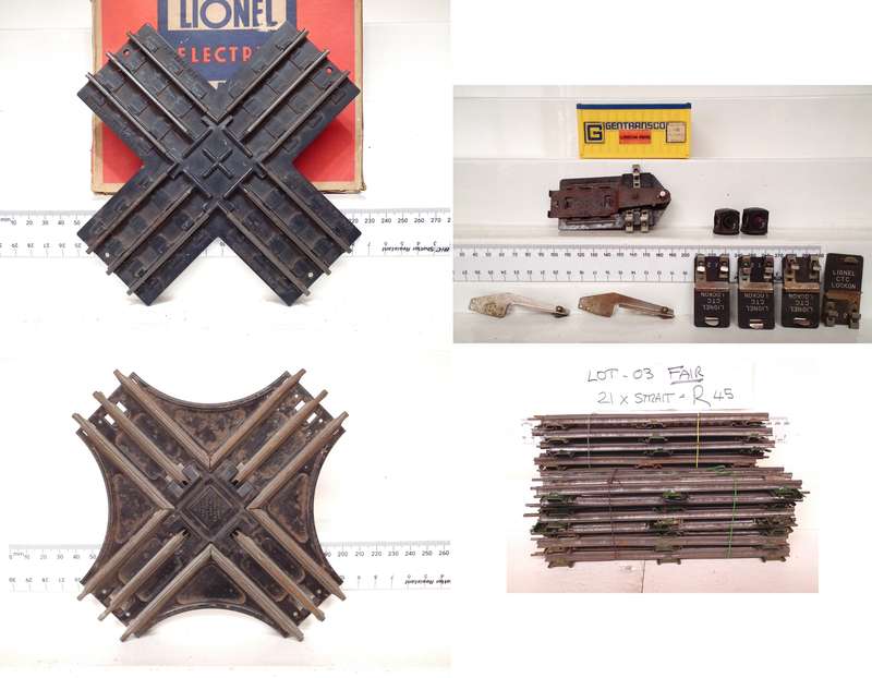 LIONEL O:  Vintage 3 Rail Track LOT in Fair Used, boxed Condition(USA)