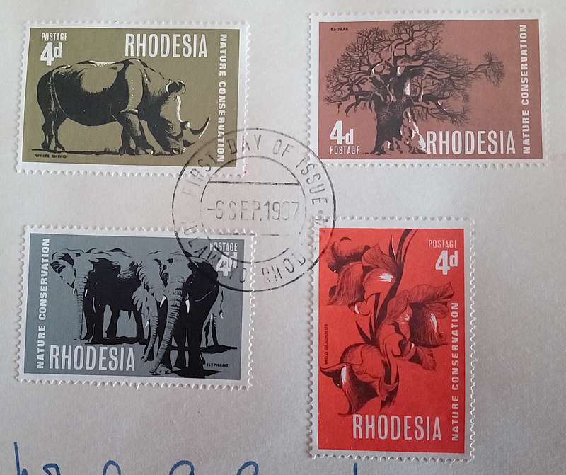 1967 Addressed Rhodesia First Day Cover-SACC 175-178-Nature Conservation-Fauna and Fauna.