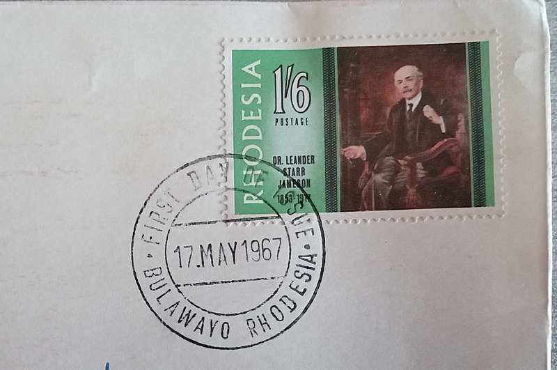 Addressed 1967 Rhodesia First Day Cover-Administrator Dr Jameson's 50th Death Anniversary.