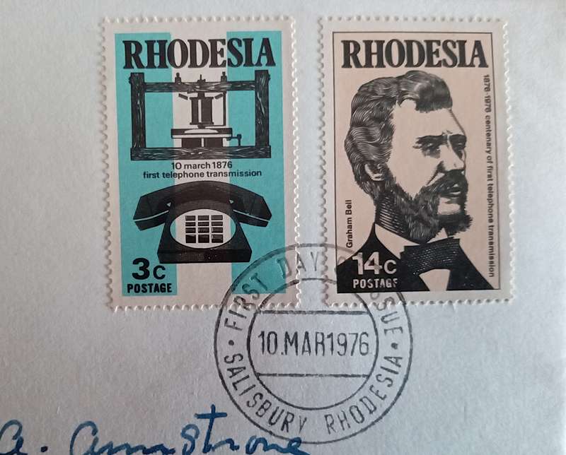 1976 Addressed Rhodesia First Day Cover. Telephone Centenary